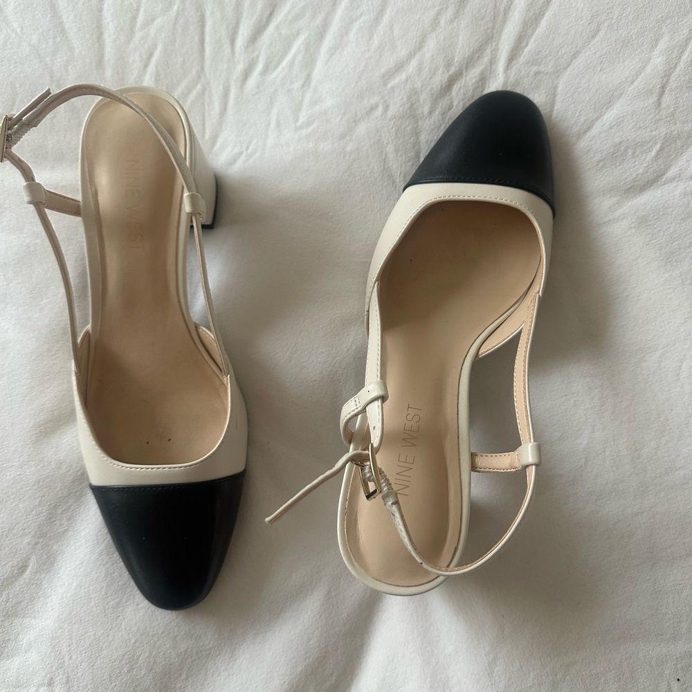 Nine West Black and Cream Heels with Elegant Design